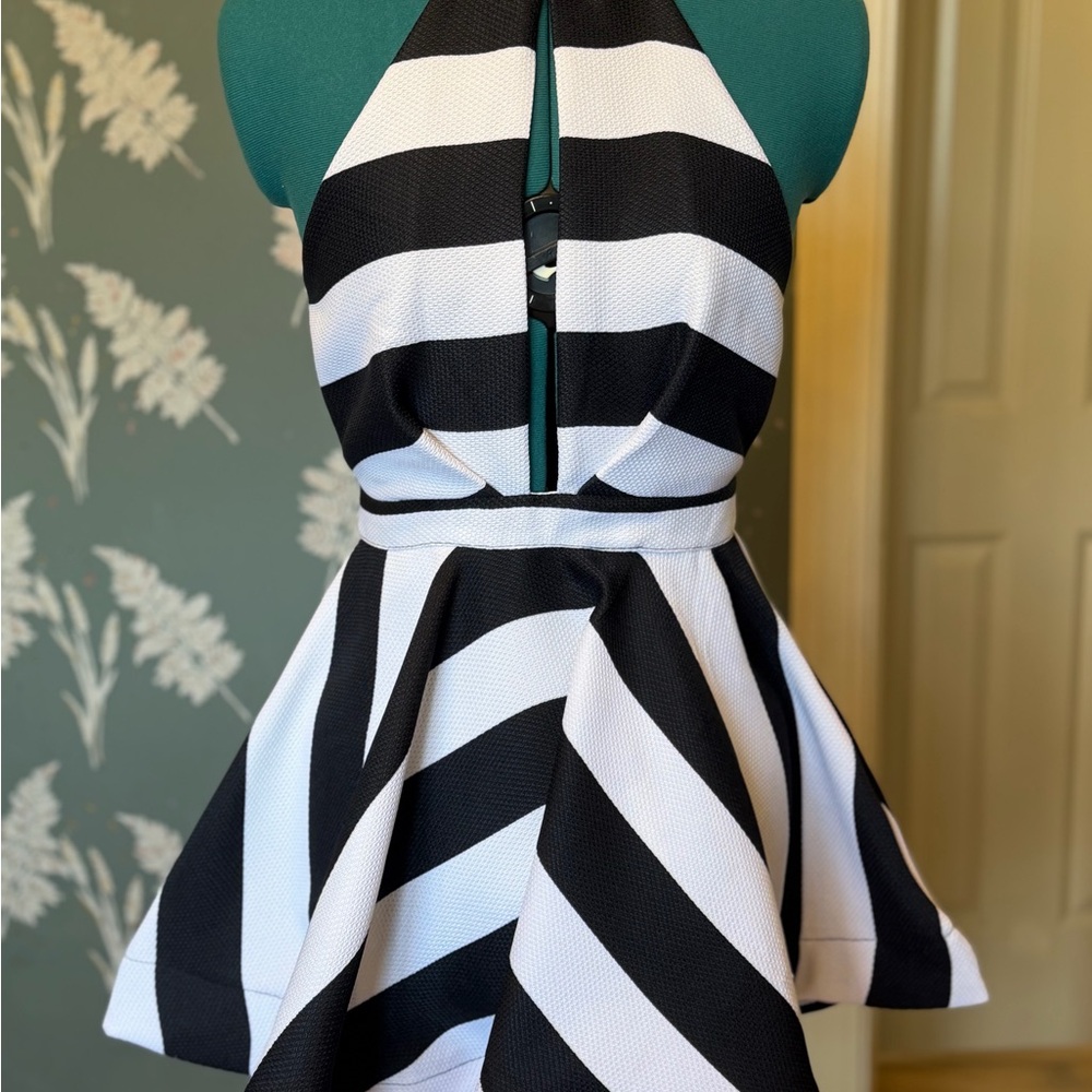 SJ Style Black and White Striped Dress